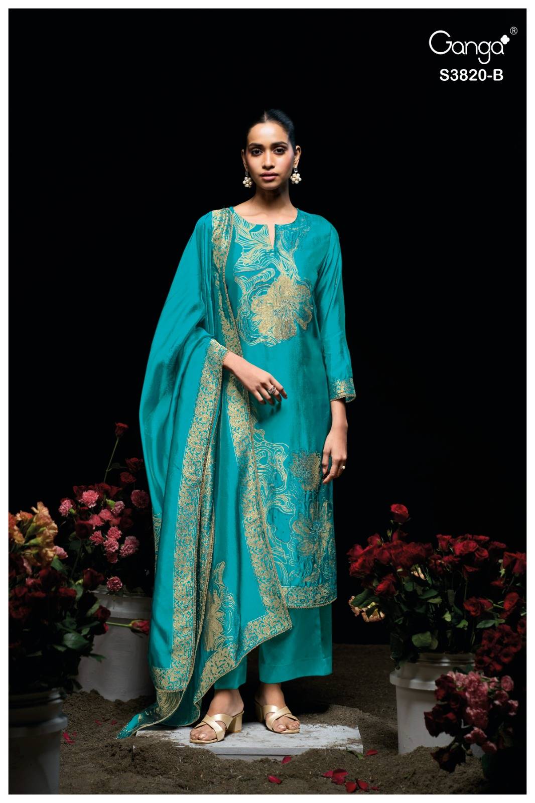 ENOLE 3820 Series By GANGAFASHION Stylish Beautiful Colourful PURE VISCOSE Dresses At Wholesale Price